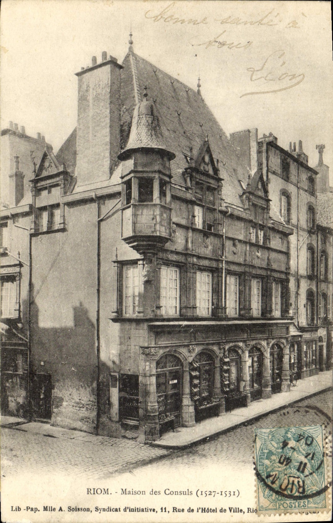 VINTAGE POSTCARD Riom House Of the Consuls