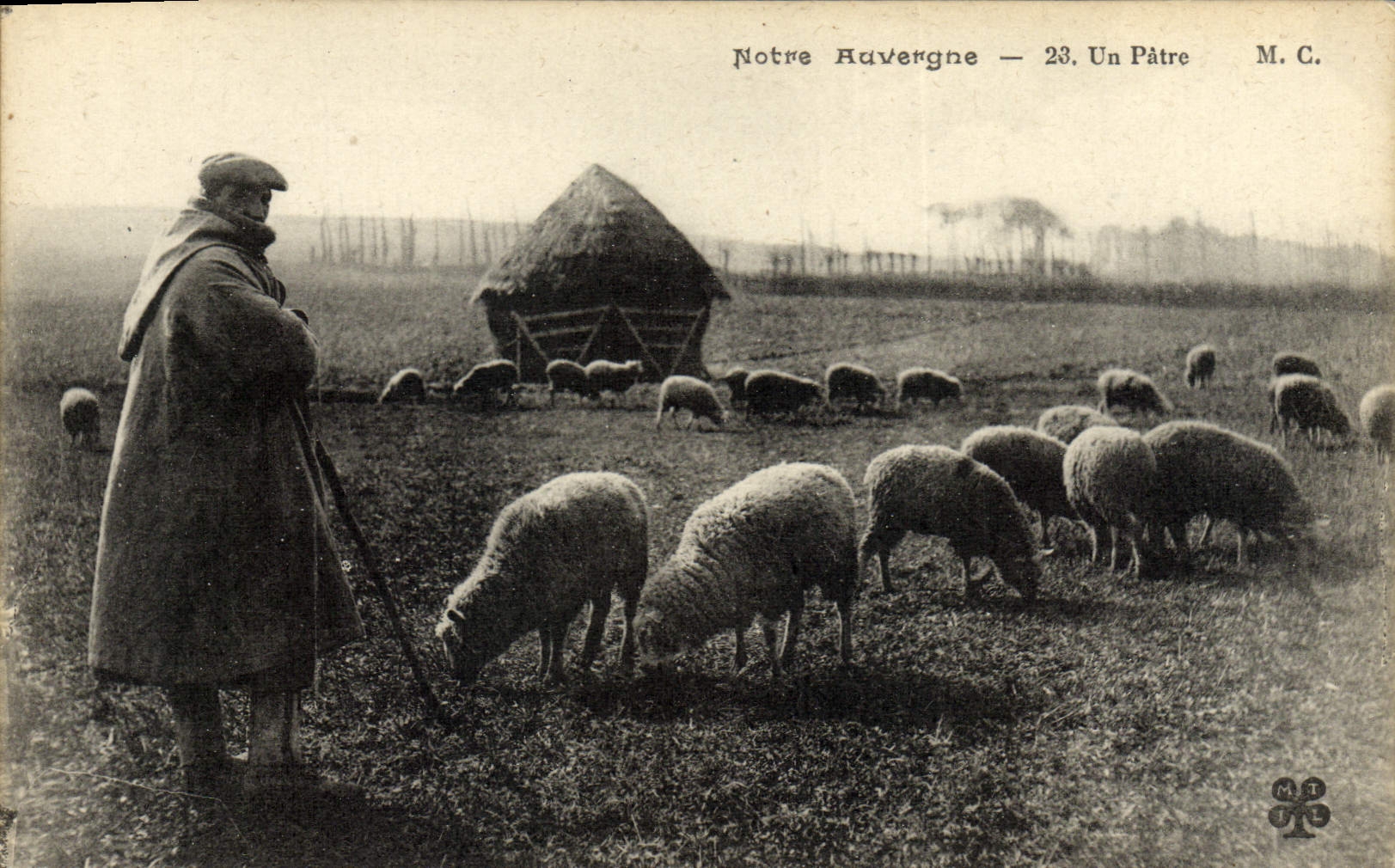 VINTAGE POSTCARD Our Auvergne a Shepherd Shepherd Sheep Folklore