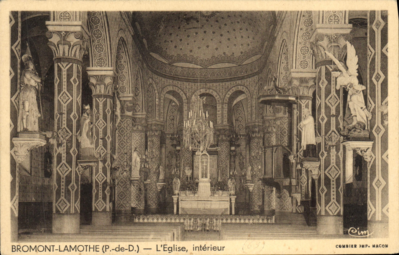 CPA Bromont Lamothe L'Eglise Interieur