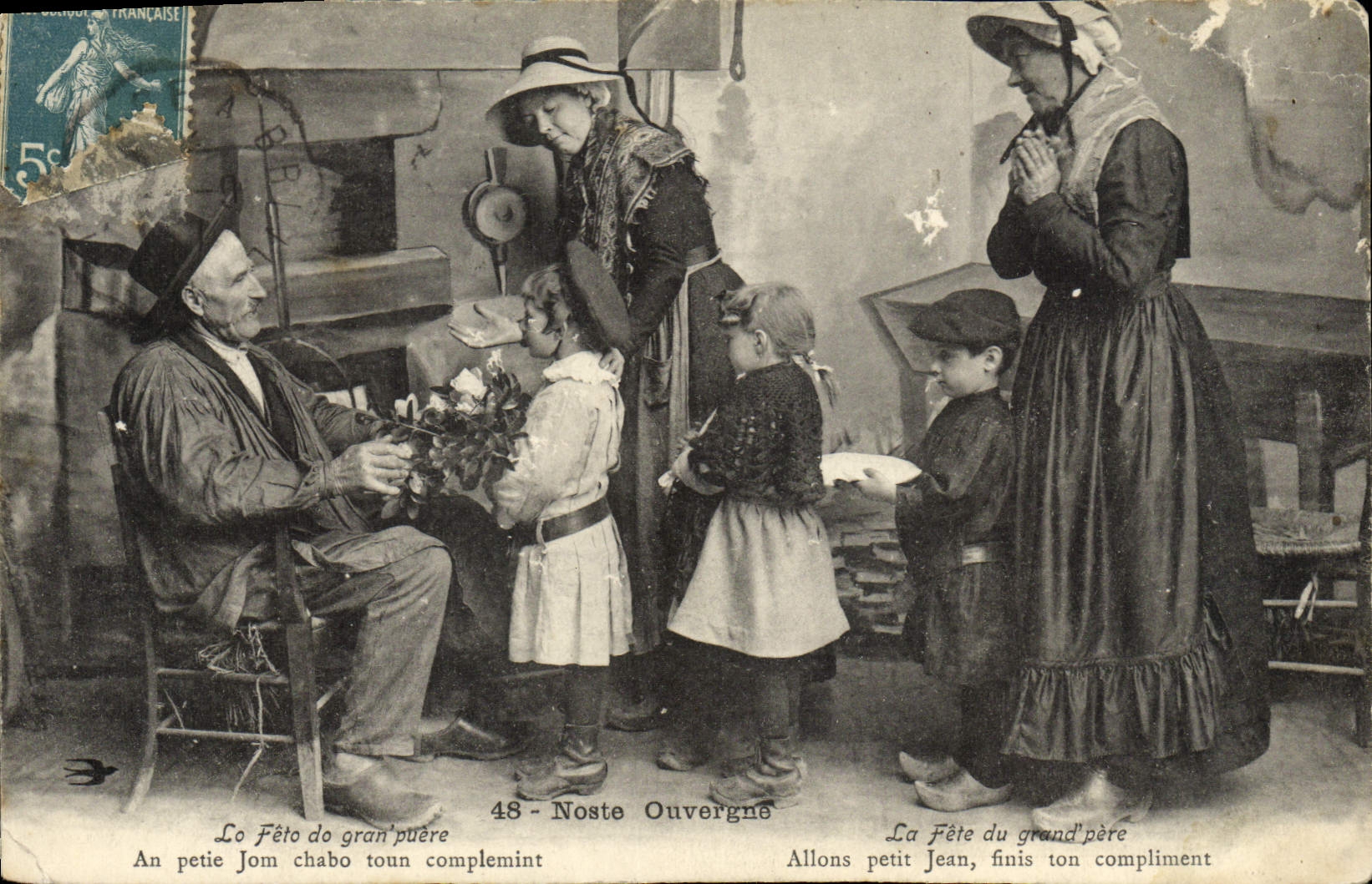 CPA Noste Auvergne La Feto Do Gran Puere Folklore