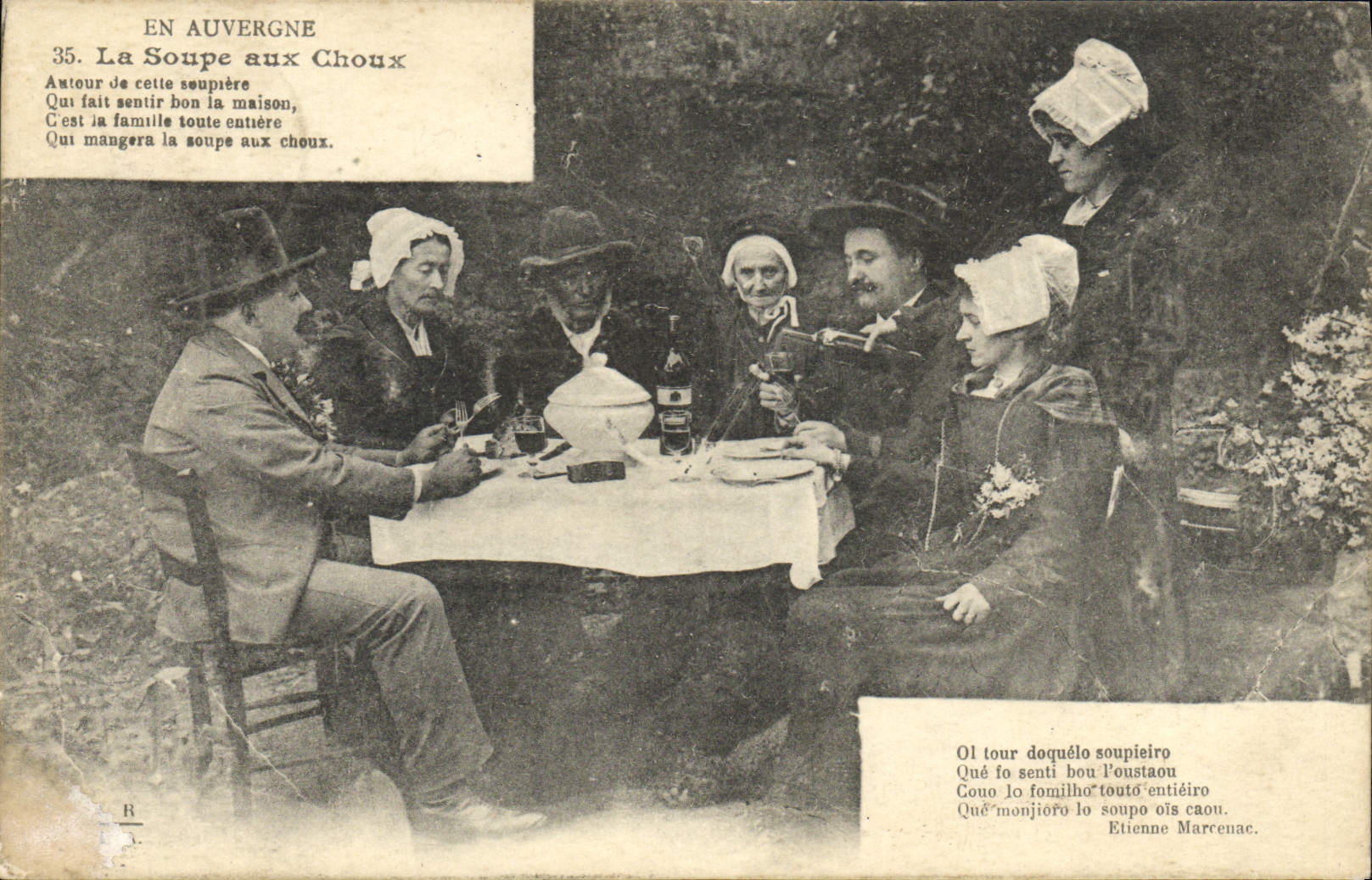 VINTAGE POSTCARD In Auvergne Soup With Cabbages