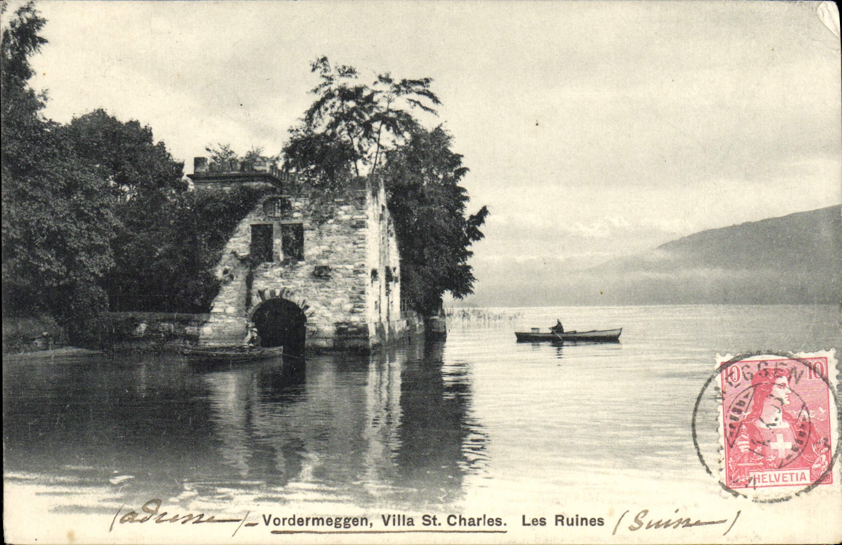 VINTAGE POSTCARD Vordermeggen Villa St Charles Ruins