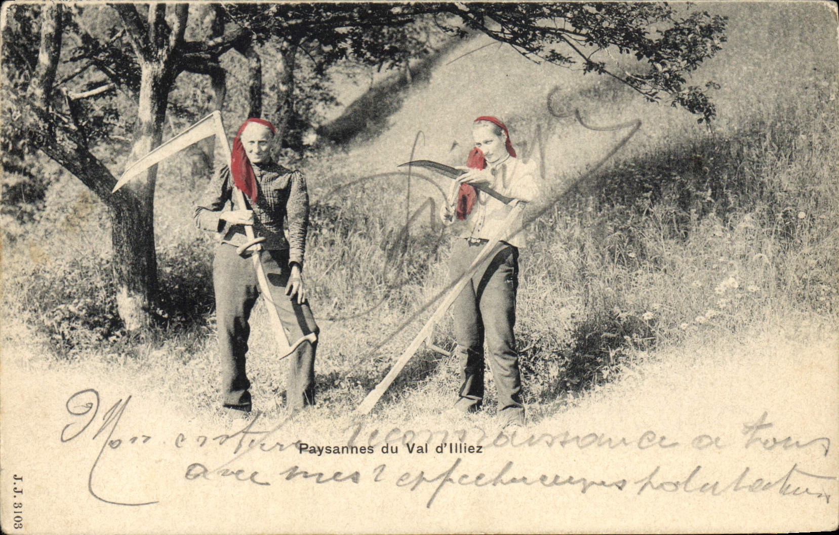 VINTAGE POSTCARD Peasant of the Valley of Swiss Illiez Folklore Women