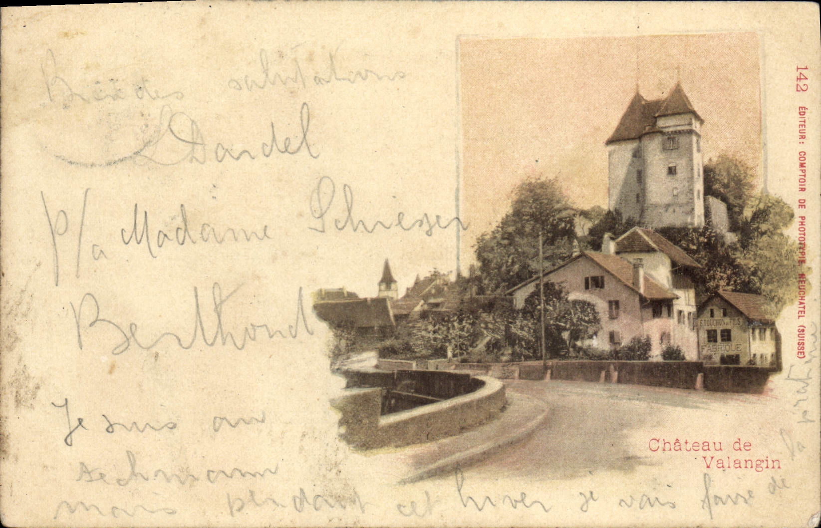 CPA Chateau de Valangin Carte 1899