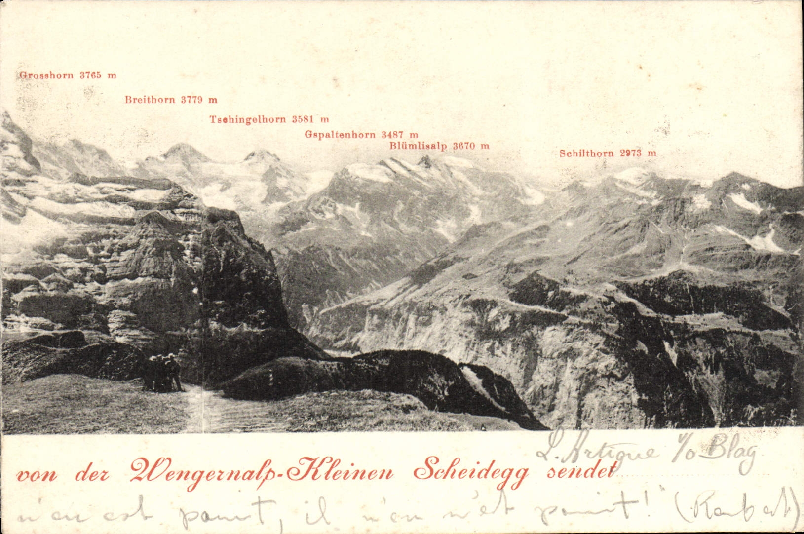 VINTAGE POSTCARD Wengernalp Kleinen Scheidegg
