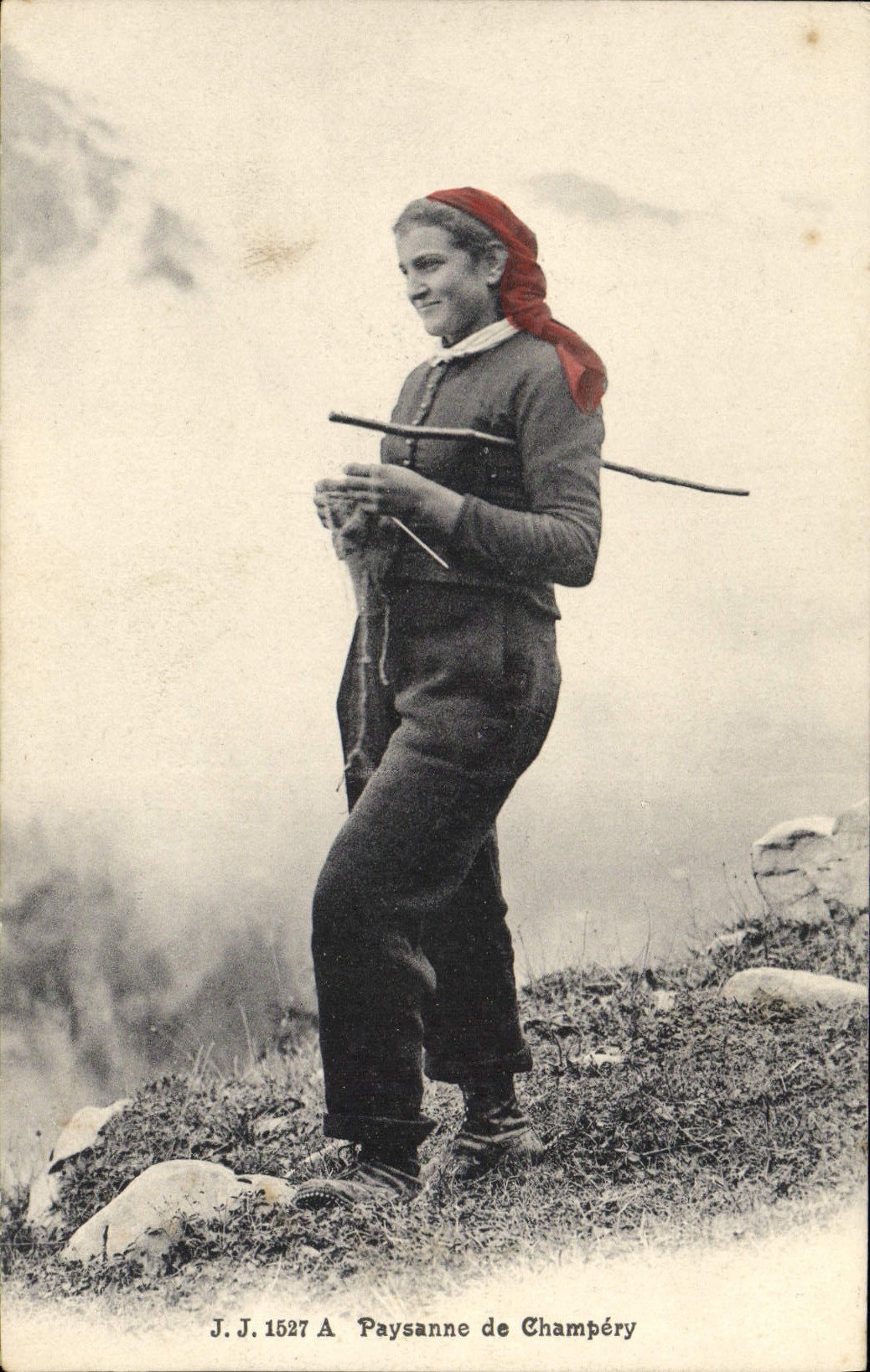 VINTAGE POSTCARD Peasant of Champery Folklore