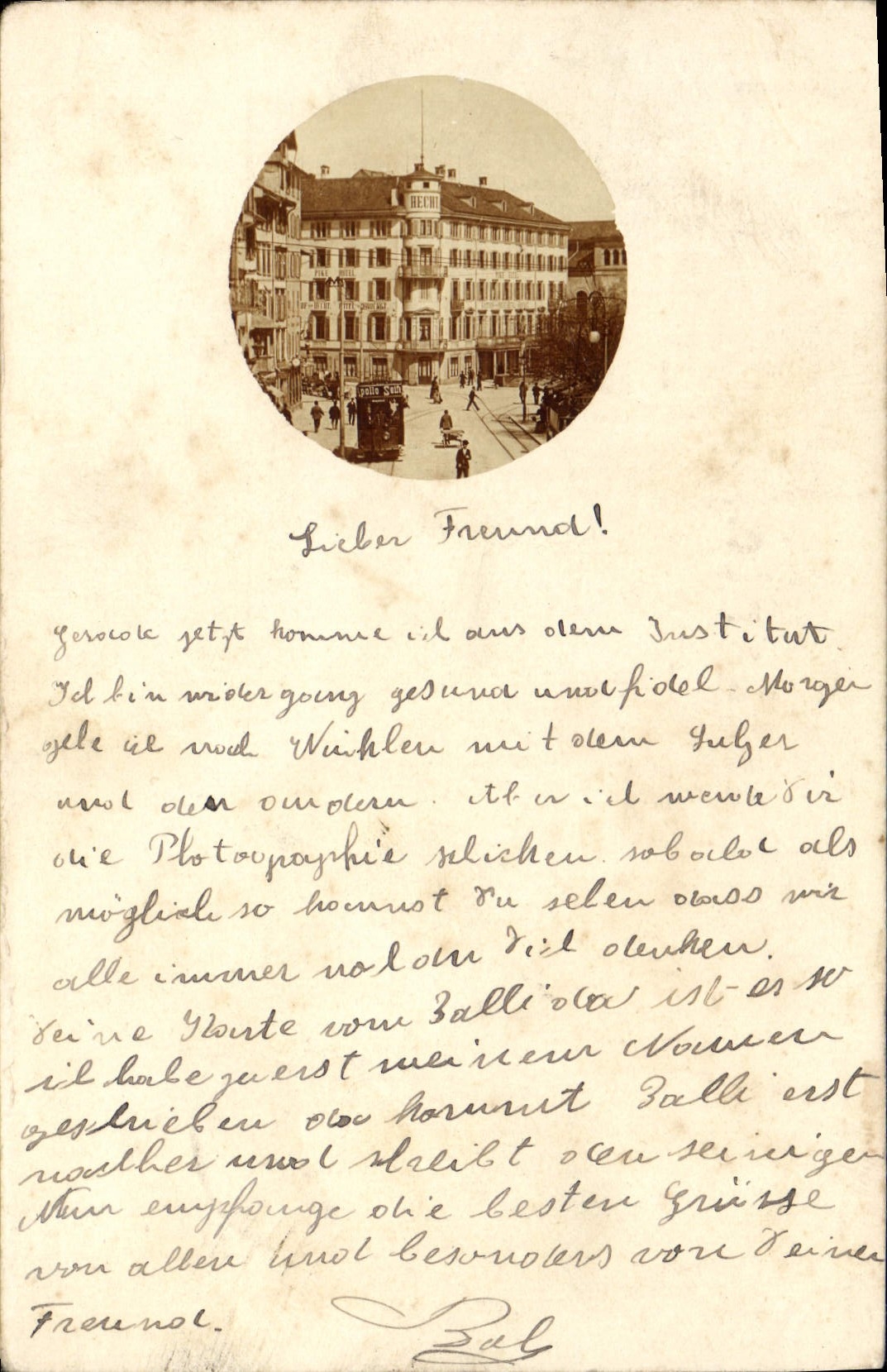 CARTE PHOTO St Gallier 1898 Tramway