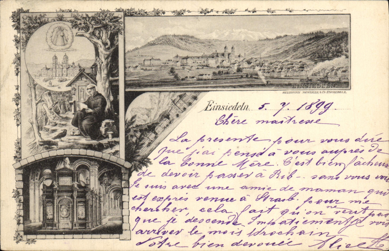CPA Einsiedeln Carte 1899
