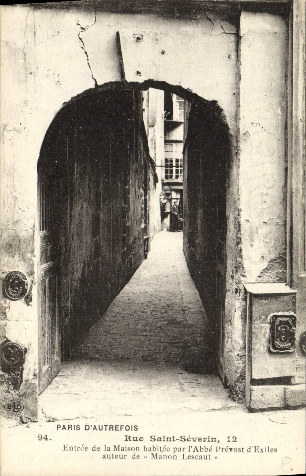 VINTAGE POSTCARD Paris D' Autrefois Street Severin Saint