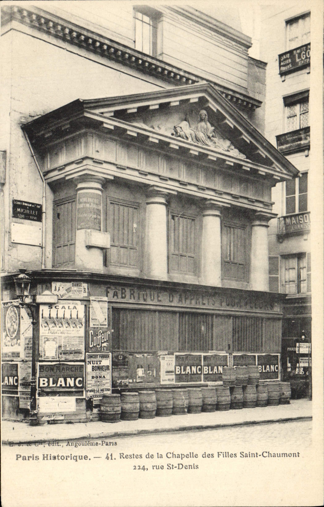 VINTAGE POSTCARD Paris Hlstorique Remainders of the Vault of the Girls Saint Chaumont street St Denis