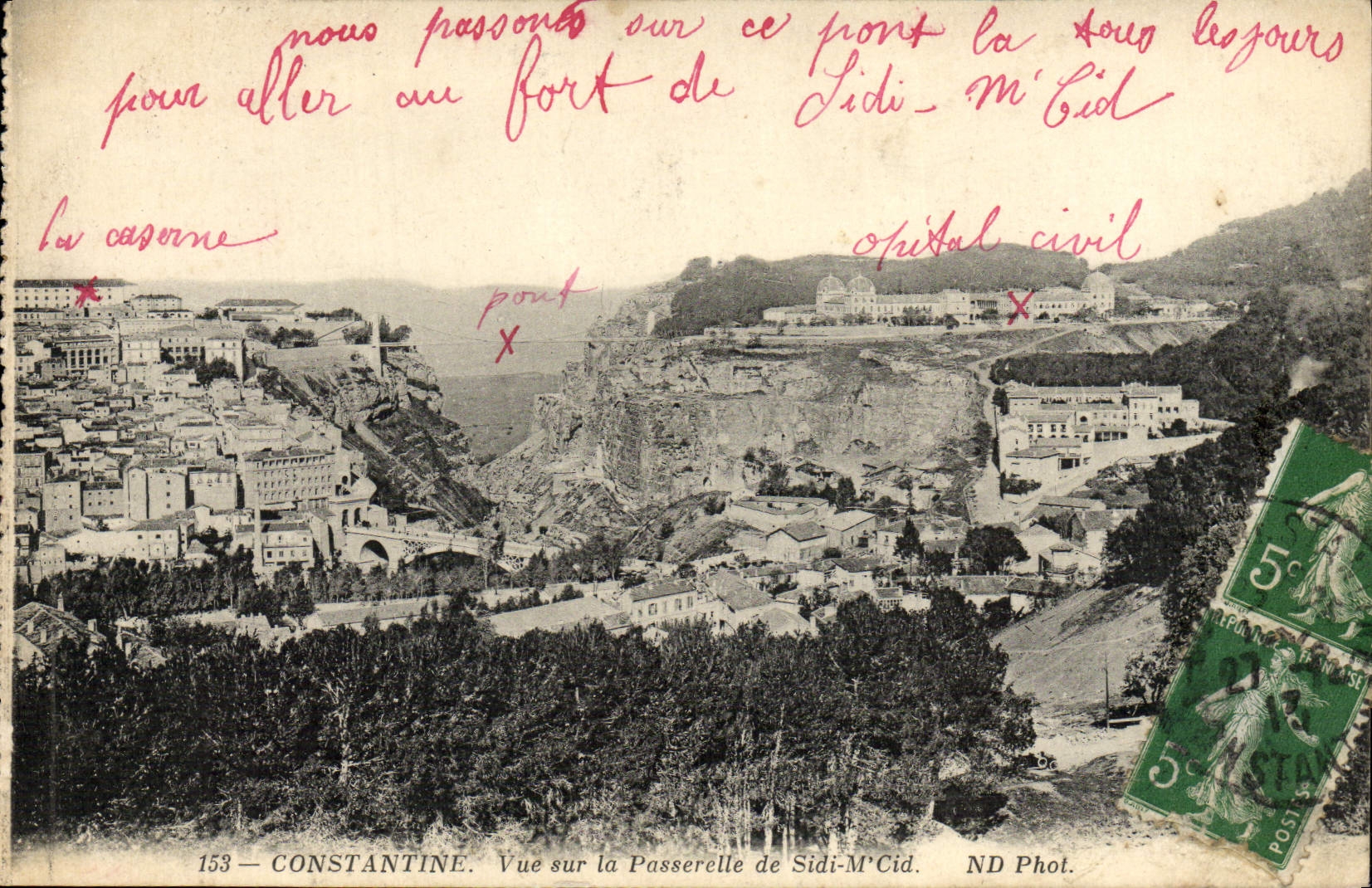 CPA Constantine Vue Sur la Passerelle de Sidi M'Cid