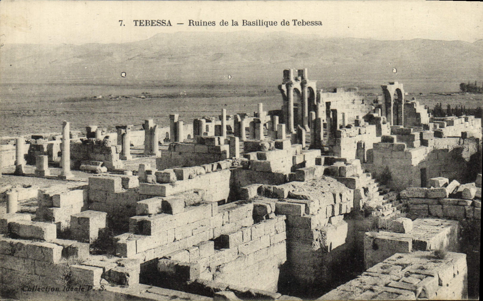 VINTAGE POSTCARD Tebessa Ruins of the Basilica of Tebessa