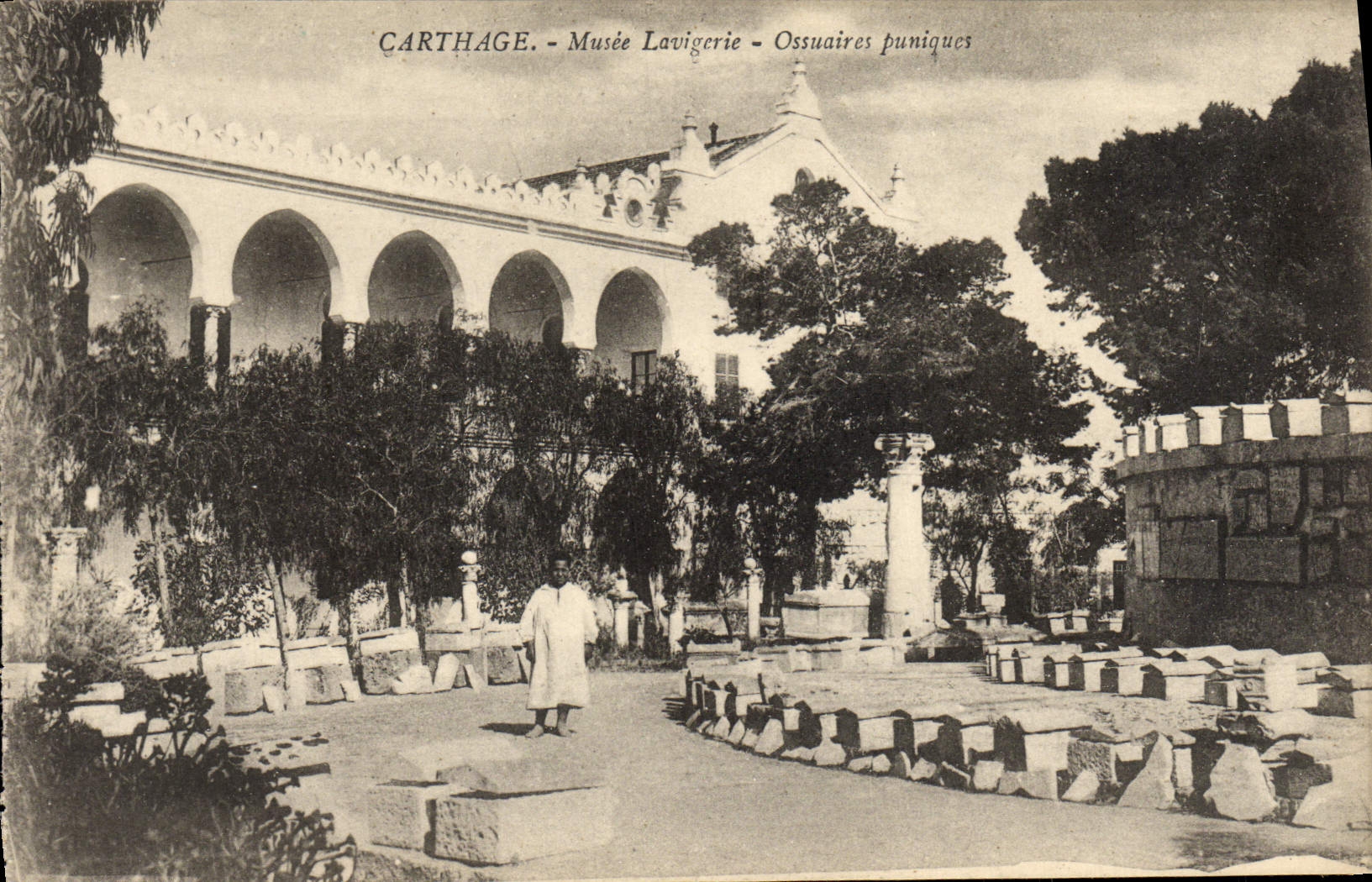 VINTAGE POSTCARD Carthage Museum Lavigerie Punic Ossuaries