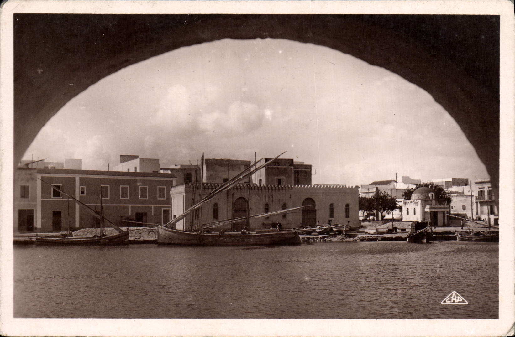 VINTAGE POSTCARD Bizerte Goes To Poisson Bateau