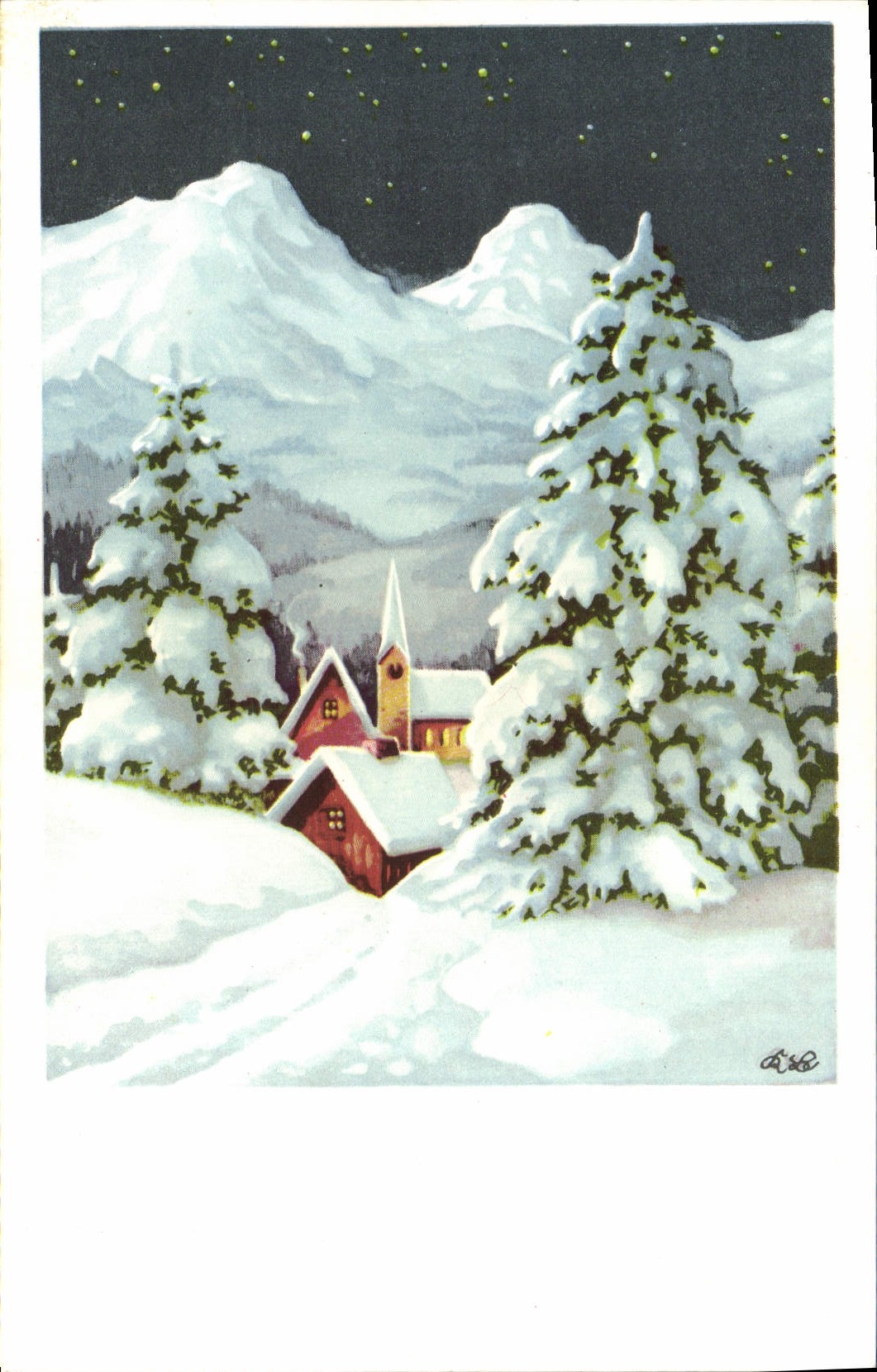 CPA Fantaisie Village sous la neige