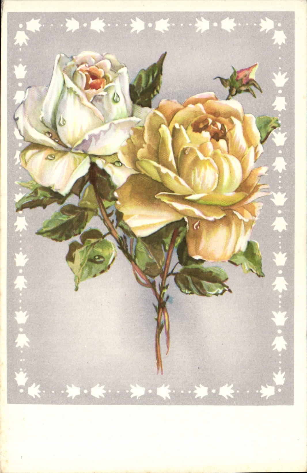 CPA Fantaisie Fleurs Roses