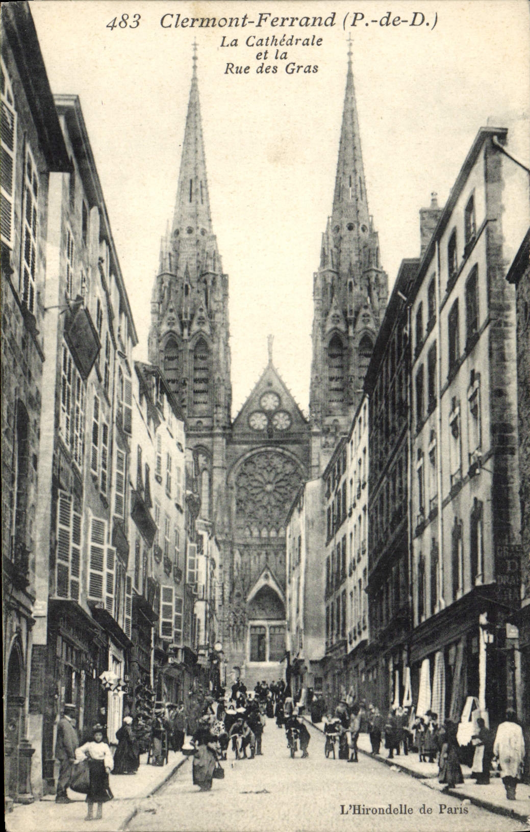 POSTAL Clermont-Ferrand de la VENDIMIA la calle de la catedral de las grasas