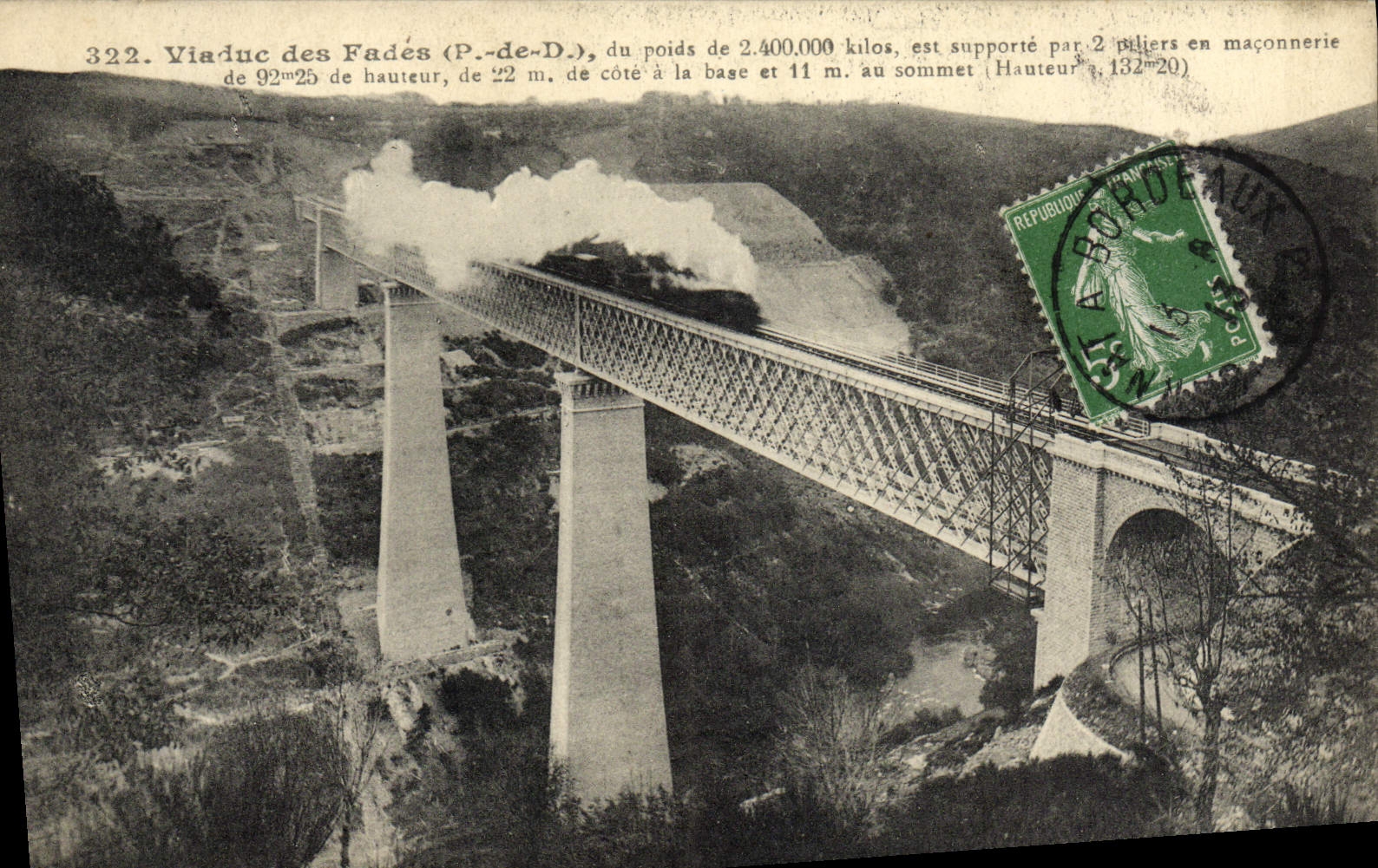 VINTAGE POSTCARD Viaduc of Insipid the Steam train