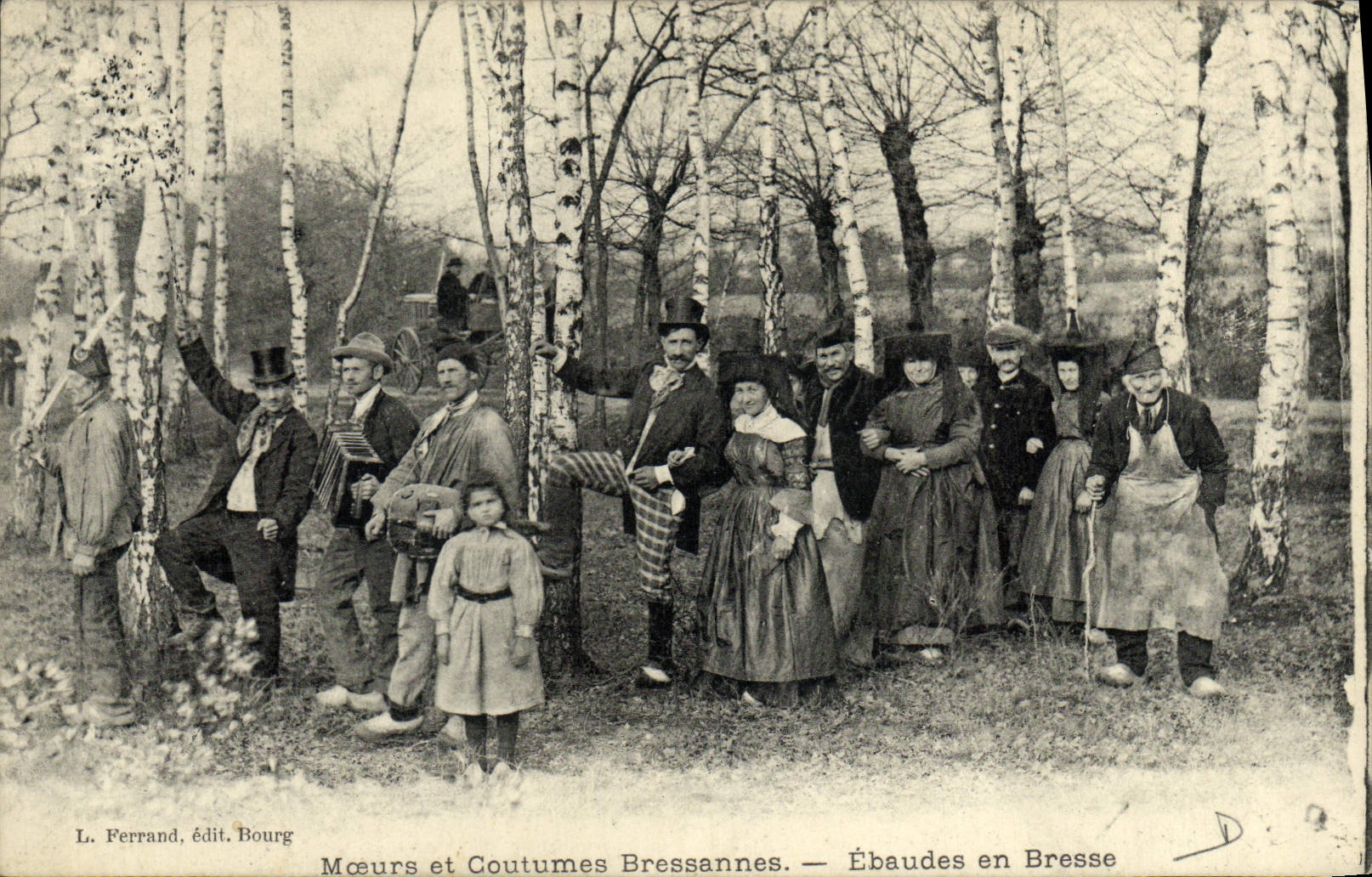 CPA Moeurs Et Coutumes Bressannes Ebaudes En Bresse Folklore Accordeon