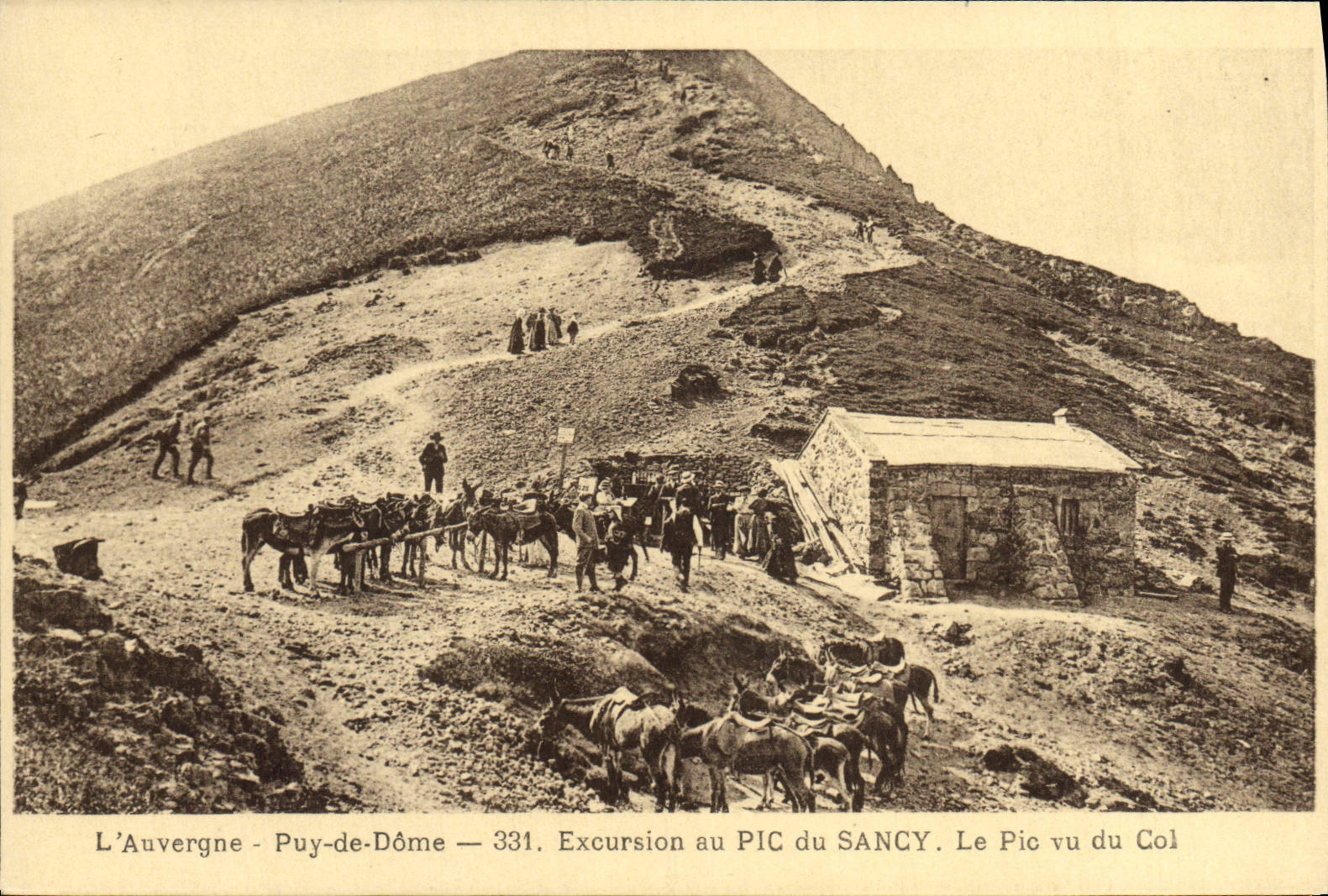 VINTAGE POSTCARD Auvergne Puy De Dome Excursion With the Peak Of Sancy the Peak Seen Of the Collar Asses