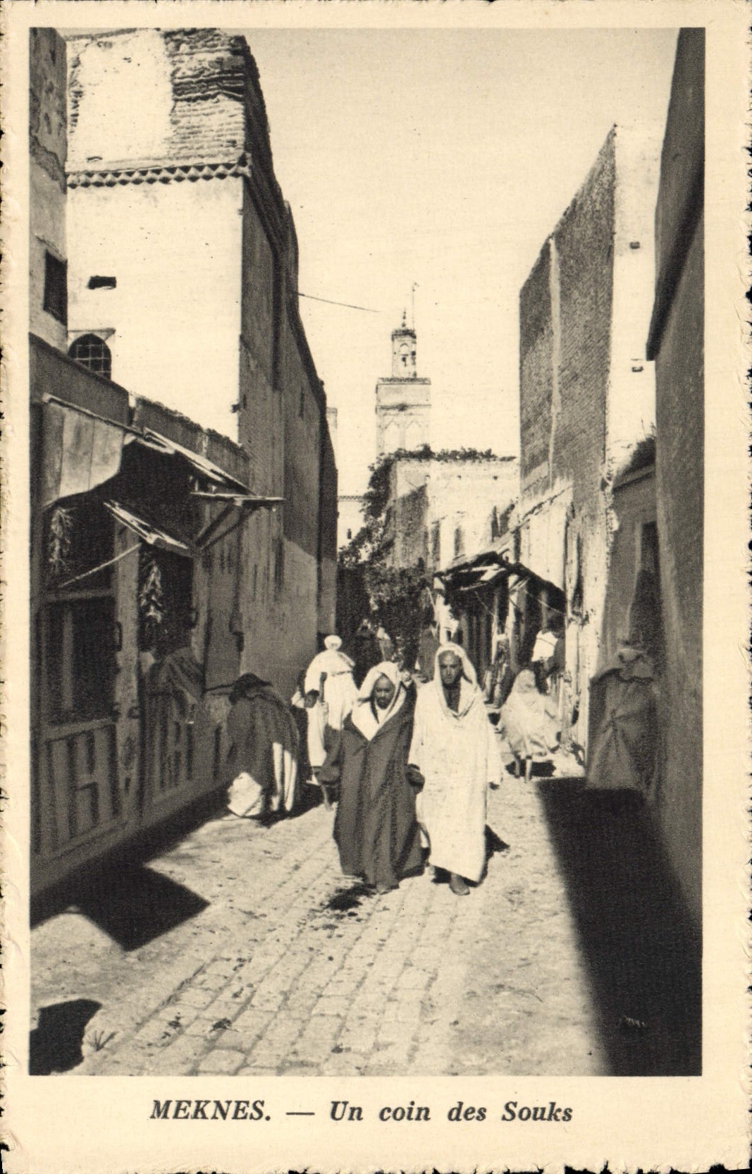 POSTAL Meknes de la VENDIMIA una esquina del Souks