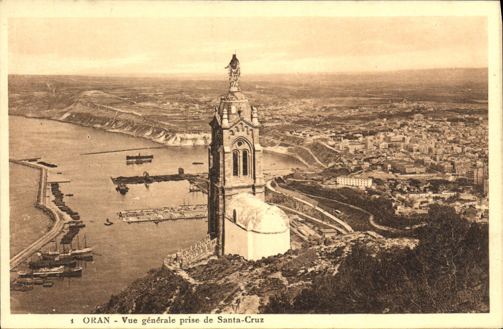 VINTAGE POSTCARD Oran View Taken De Santa Cruz