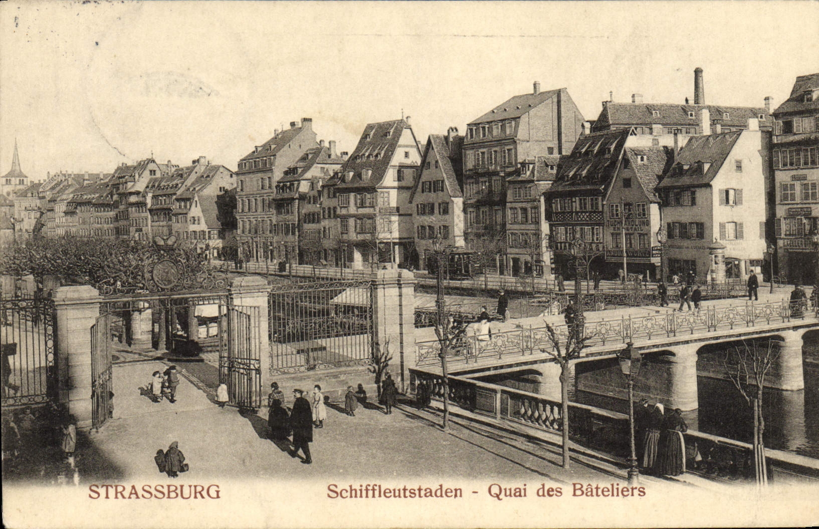 POSTAL Strassburg Quay de la VENDIMIA de los barqueros