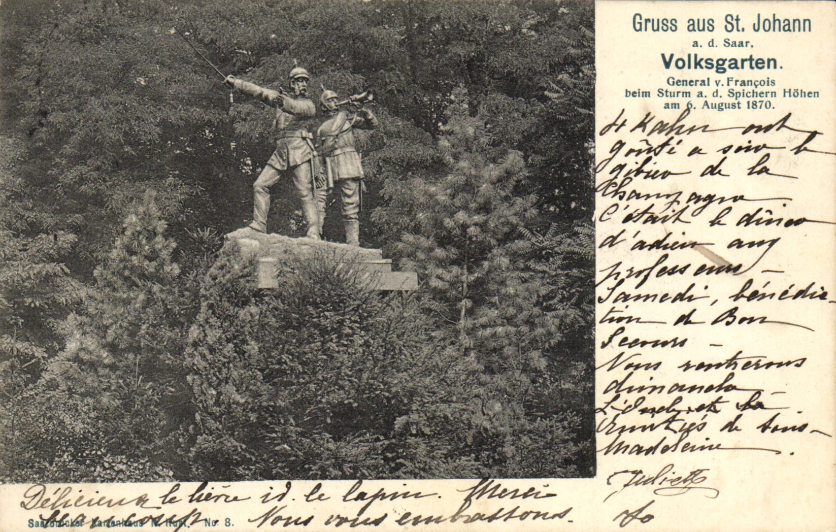 VINTAGE POSTCARD Gruss Aus St Johann Volksgarten