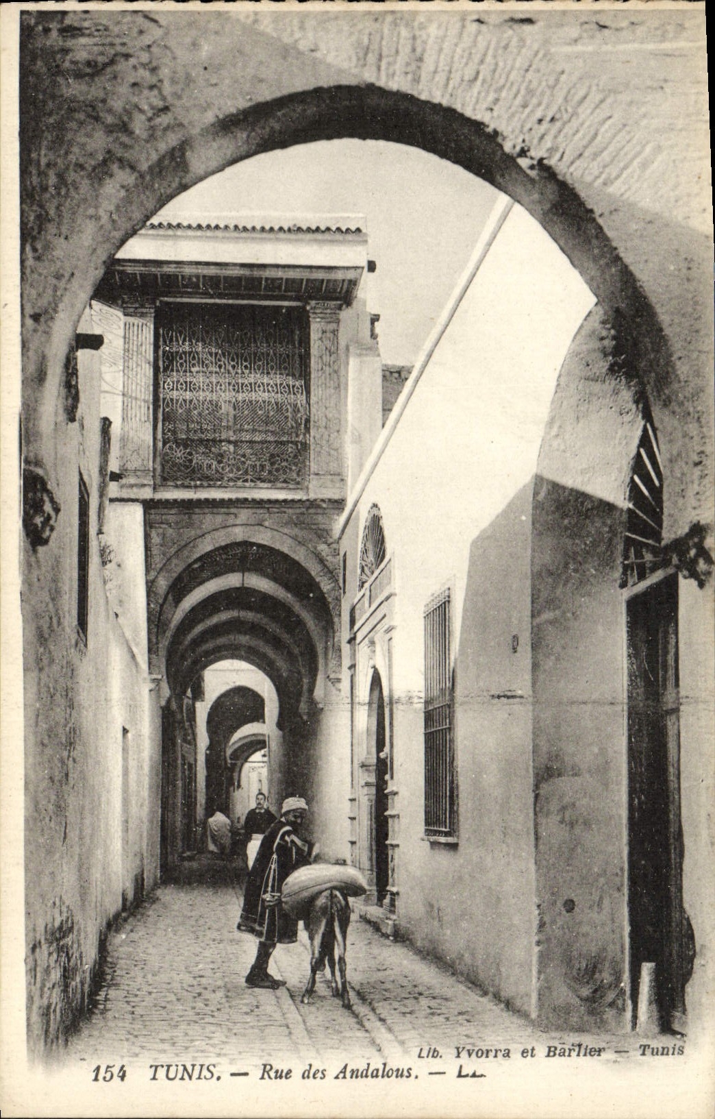 VINTAGE POSTCARD Tunis Street Of the Andalusians