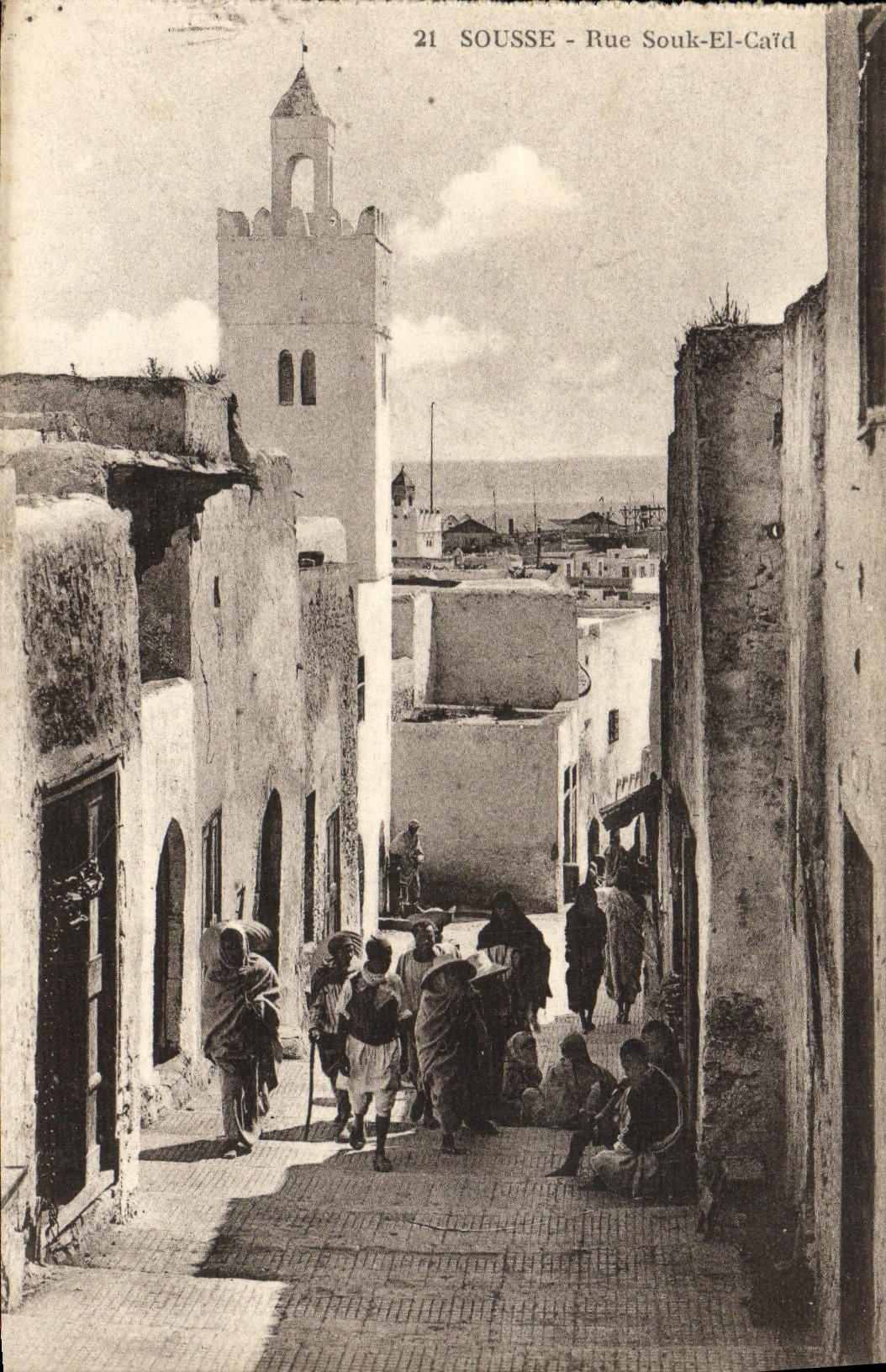 VINTAGE POSTCARD Sousse Street Souk El Cald
