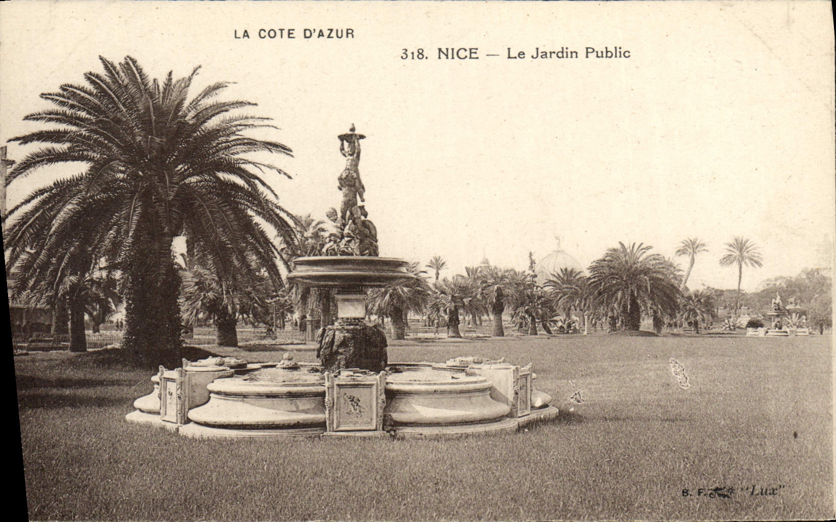 VINTAGE POSTCARD the Dimension of Nice Azure the Public garden