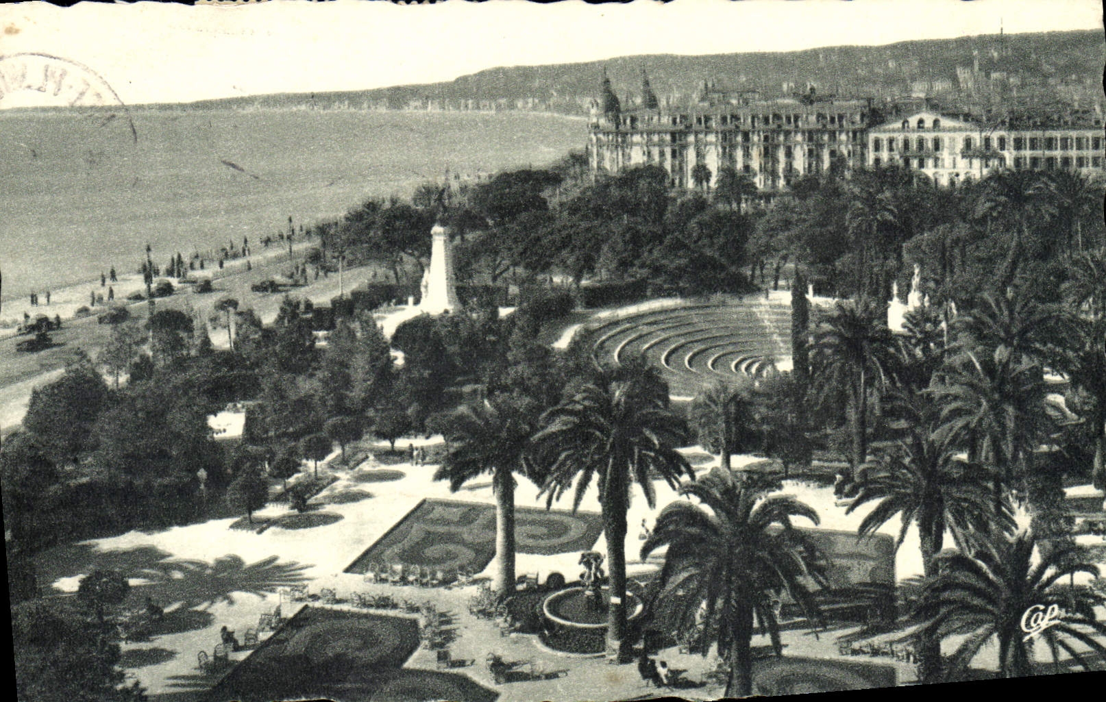 VINTAGE POSTCARD Nice the Open-air theater And the Bay Of the Angels