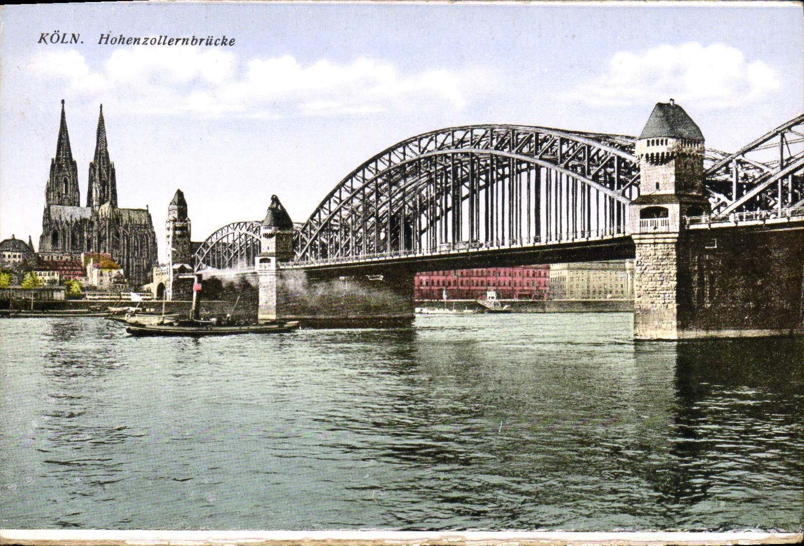 VINTAGE POSTCARD Koln Hohenzollernbrucke