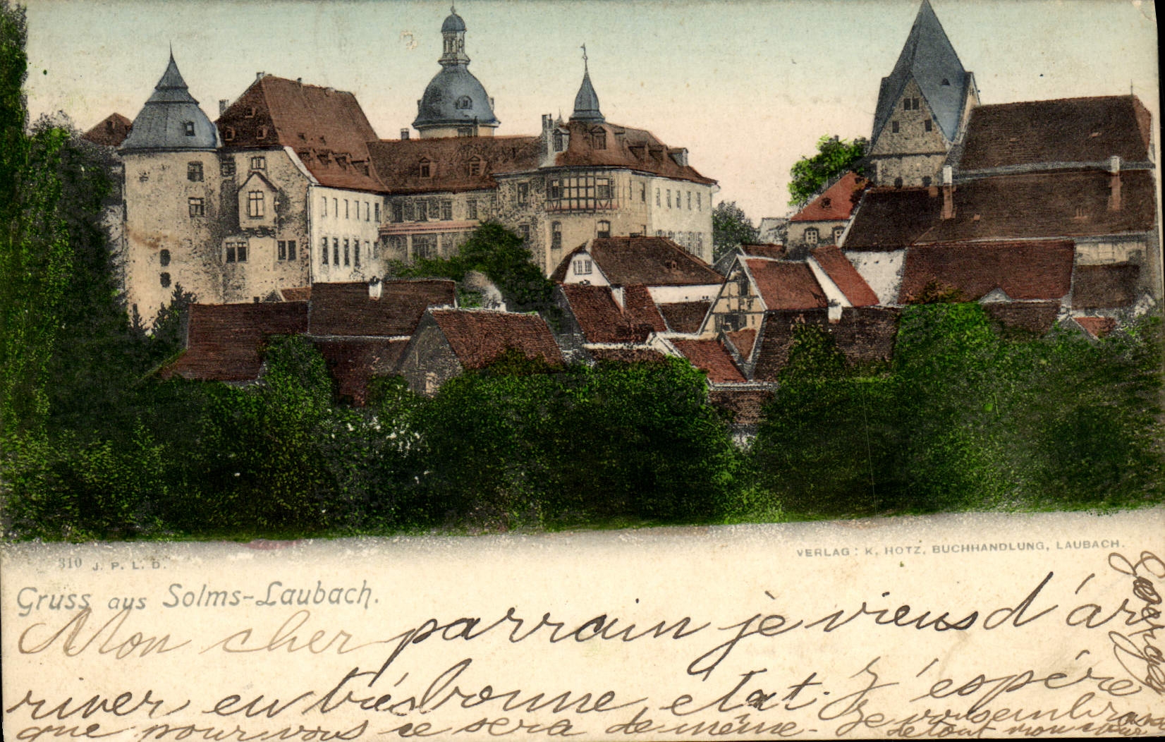 POSTAL Gruss Aus Solms Laubach de la VENDIMIA