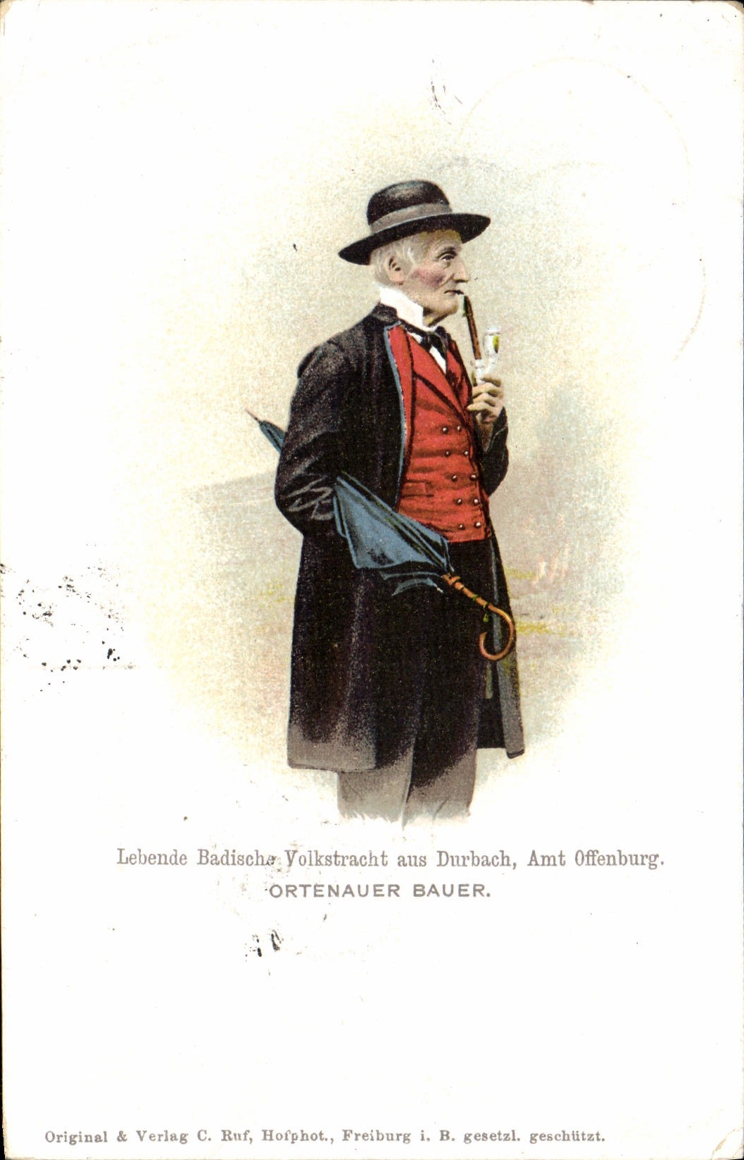 CPA Lebende Badiasche Volkstracht Aus Durbach Amt Offenburg Orteneauer Bauer Folklore