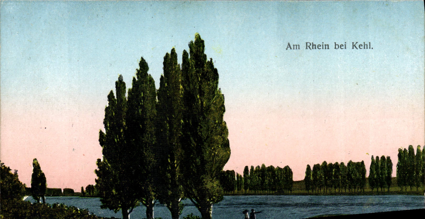 VINTAGE POSTCARD Am Rhein EIB Kehl