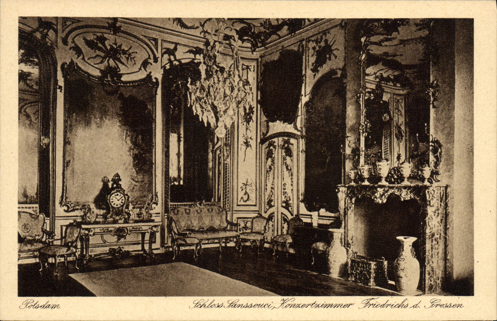 CPA Postdam Schloss Sanssouci Konzertzimmer Friedricks d Grossen