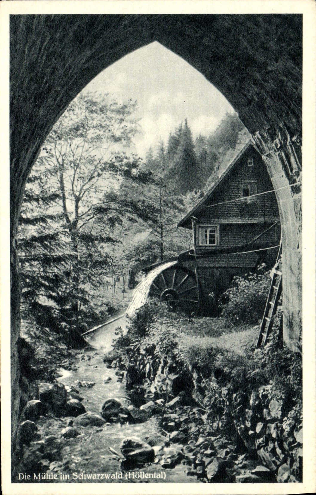 VINTAGE POSTCARD Die Muhle Schwarzwald Hollental