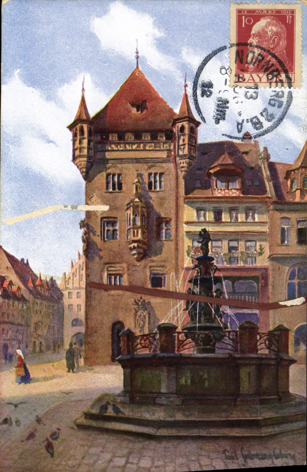 VINTAGE POSTCARD Nurnberg Nassauer Haus
