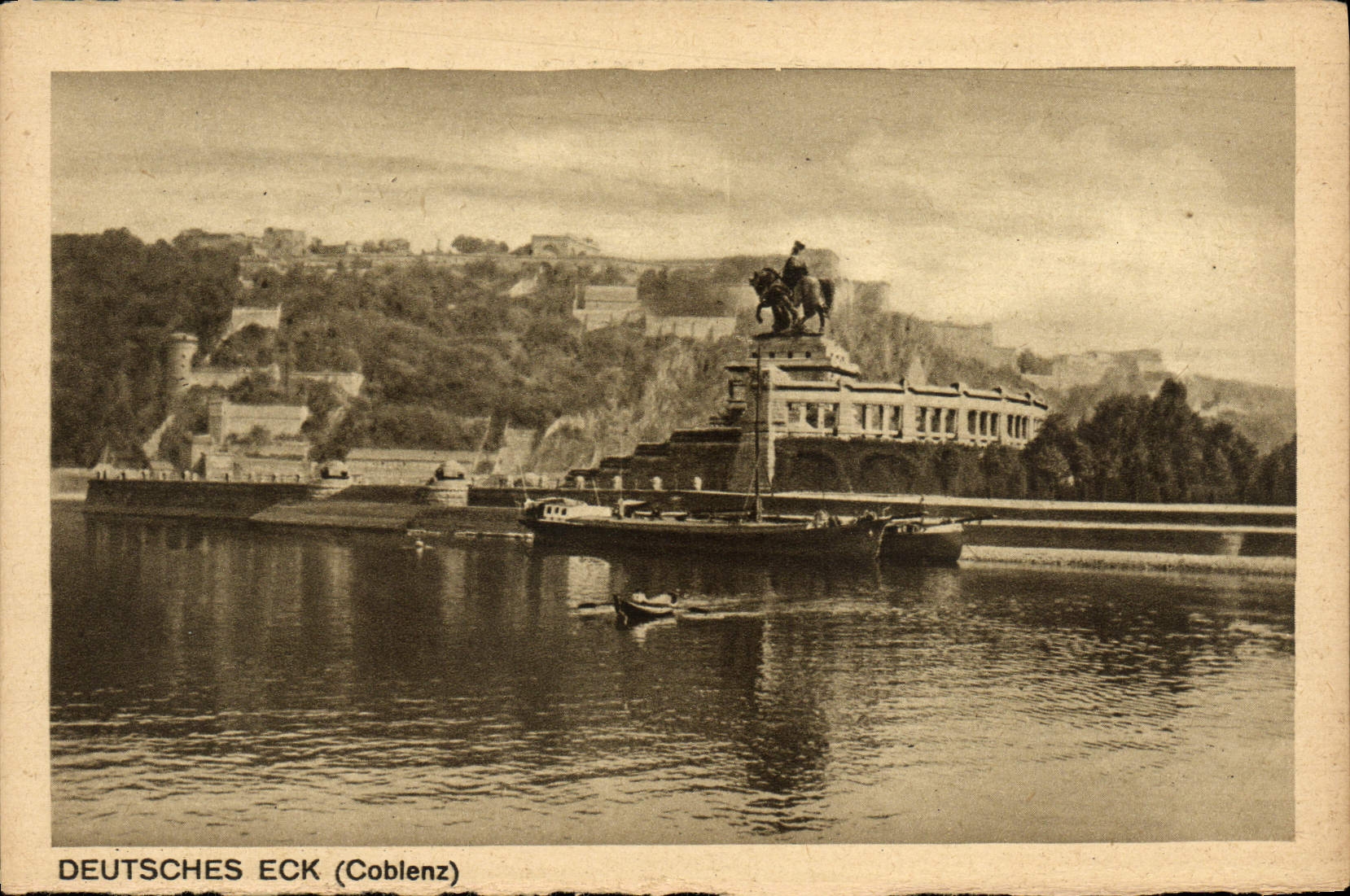 VINTAGE POSTCARD Deutsches Eck Coblenz