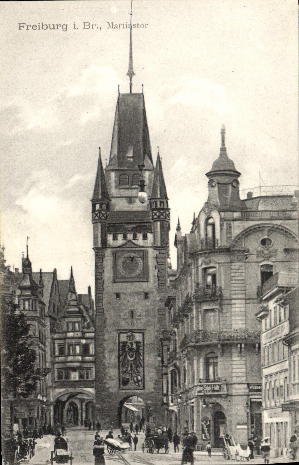 VINTAGE POSTCARD Freiburg I Br Martinstor