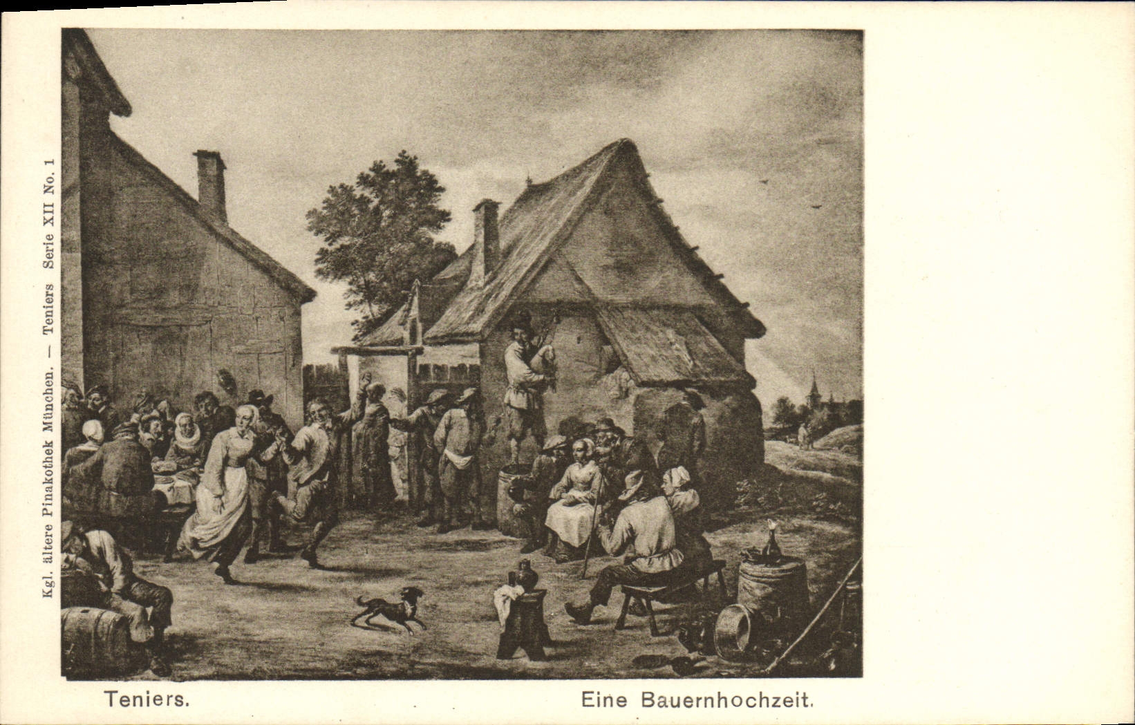 VINTAGE POSTCARD Teniers Eine Bauernhochzeit