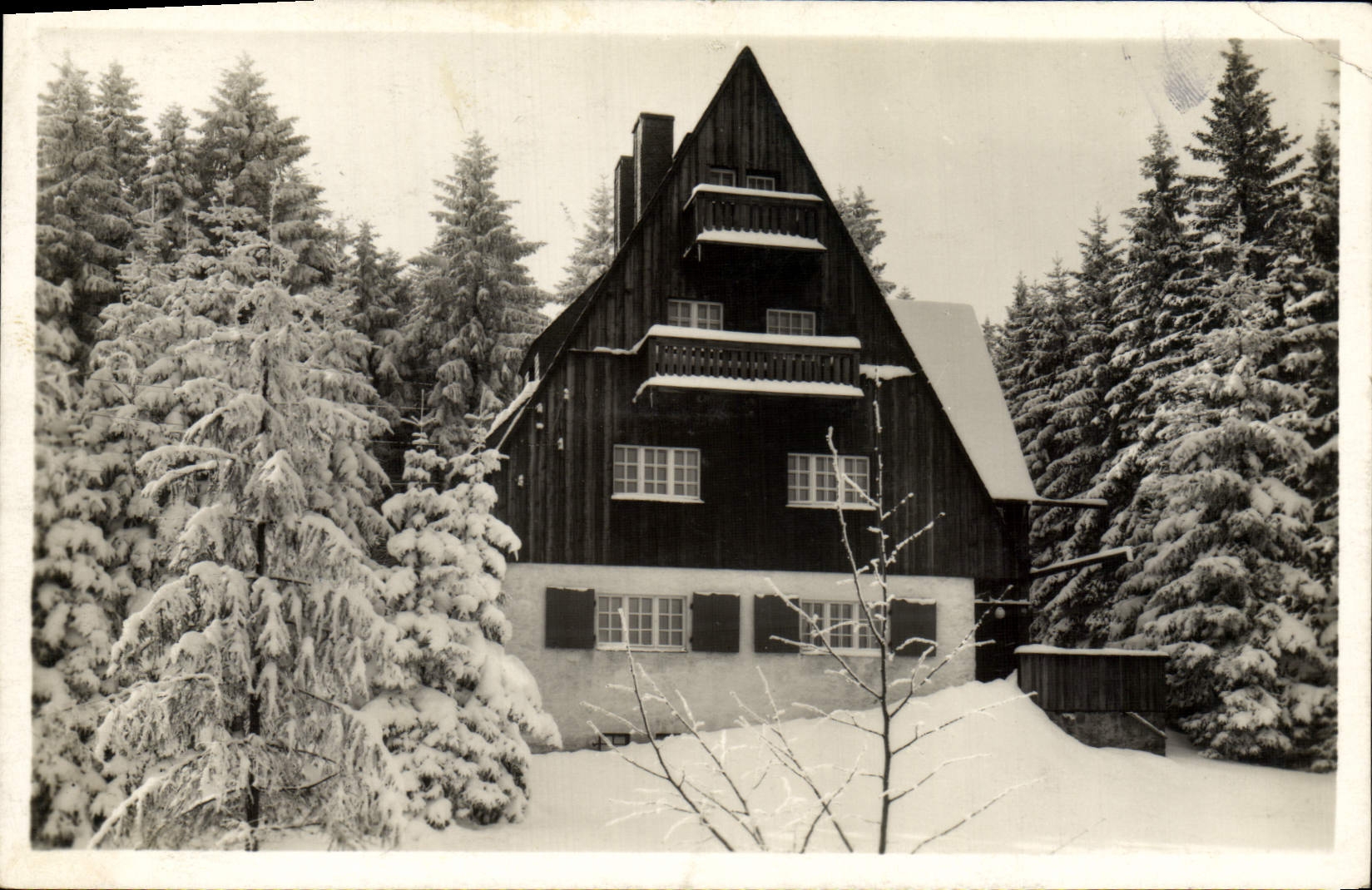 CPA Berghaus Oberbarenburg Sachs Erzgebirge