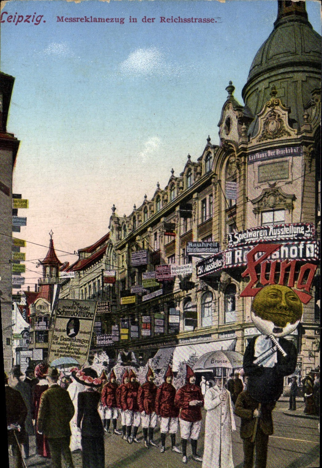 VINTAGE POSTCARD Leipzig Messreklamezug In Der Reichsstrasse Folklore