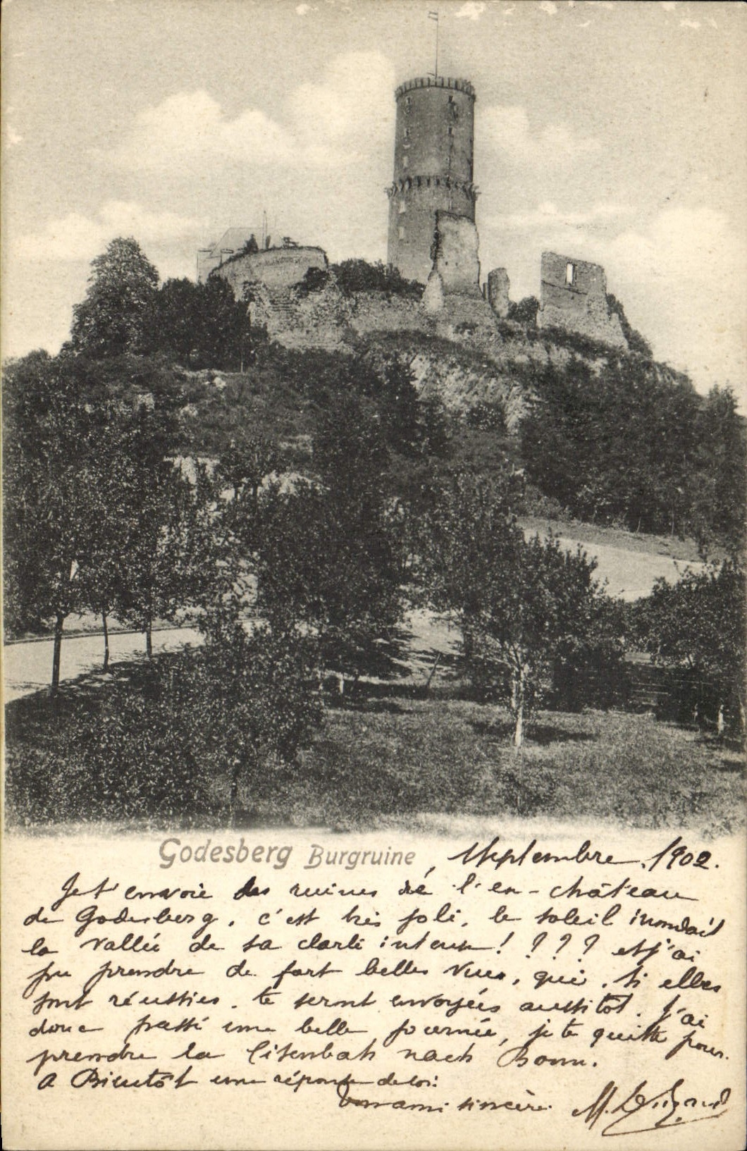 VINTAGE POSTCARD Godesberg Burgruine