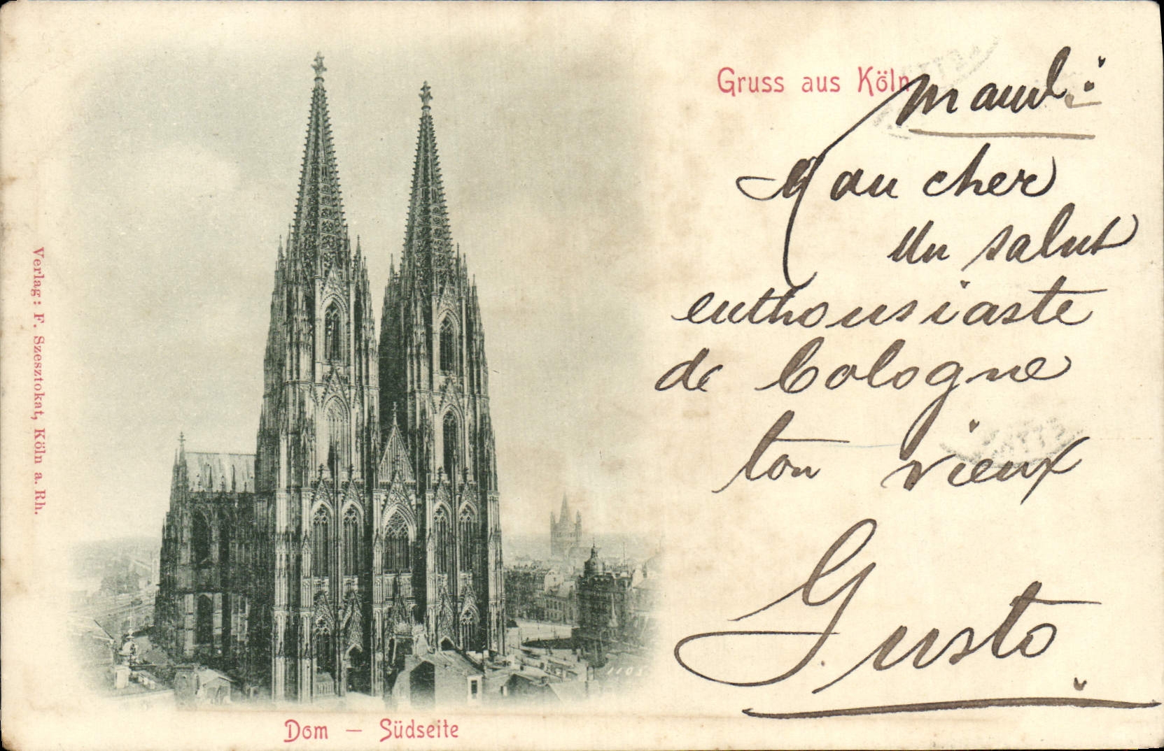 VINTAGE POSTCARD Gruss Aus Koln Dom Sudseite