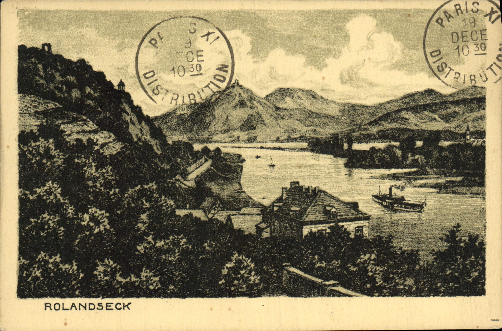 VINTAGE POSTCARD Rolandseck