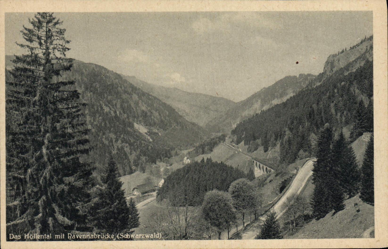 VINTAGE POSTCARD Da Hollental MIT Ravennabrucke