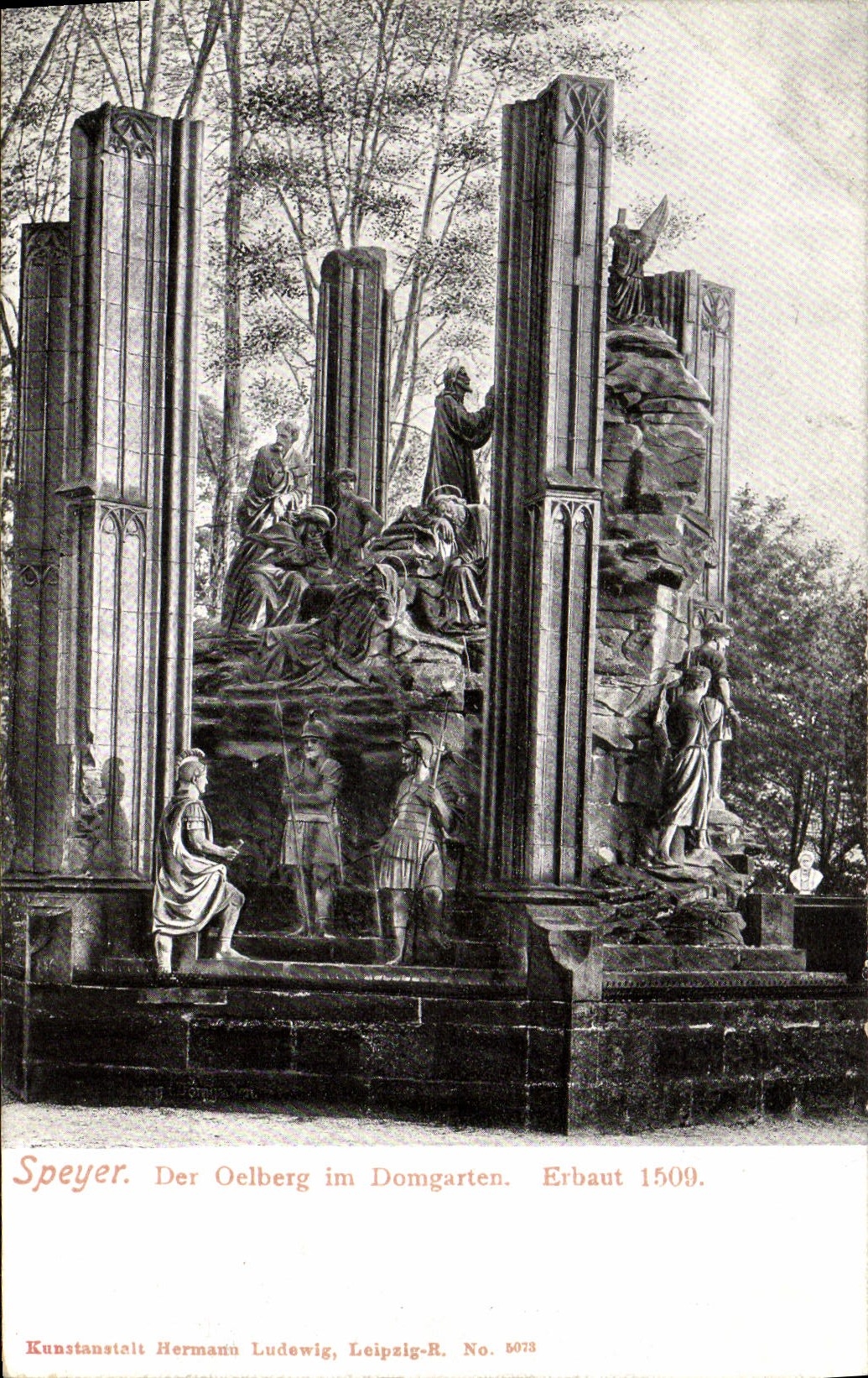 VINTAGE POSTCARD Speyer Der Oelberg Im Domgarten