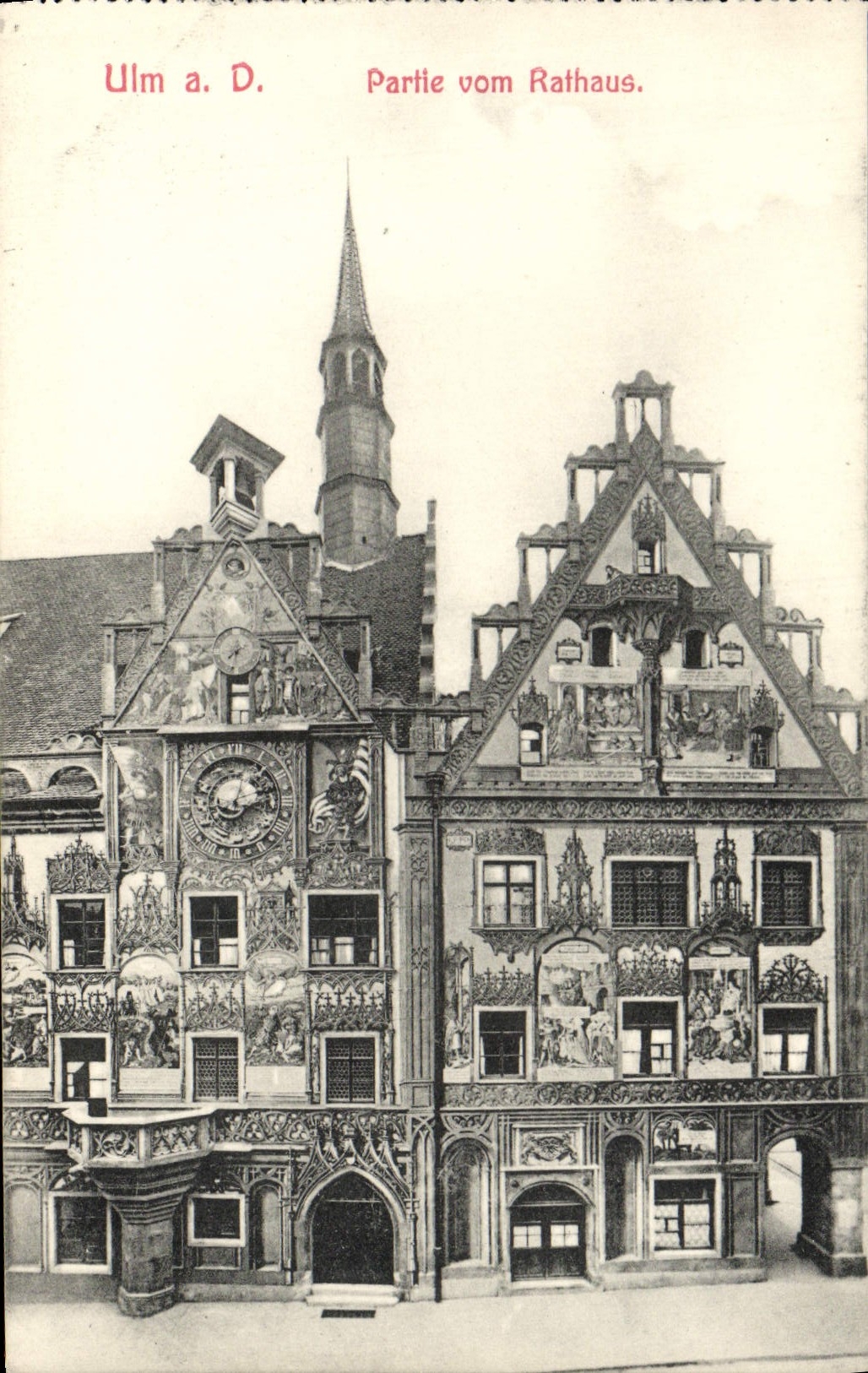 VINTAGE POSTCARD Ulm HAS D Left Vom Rathaus